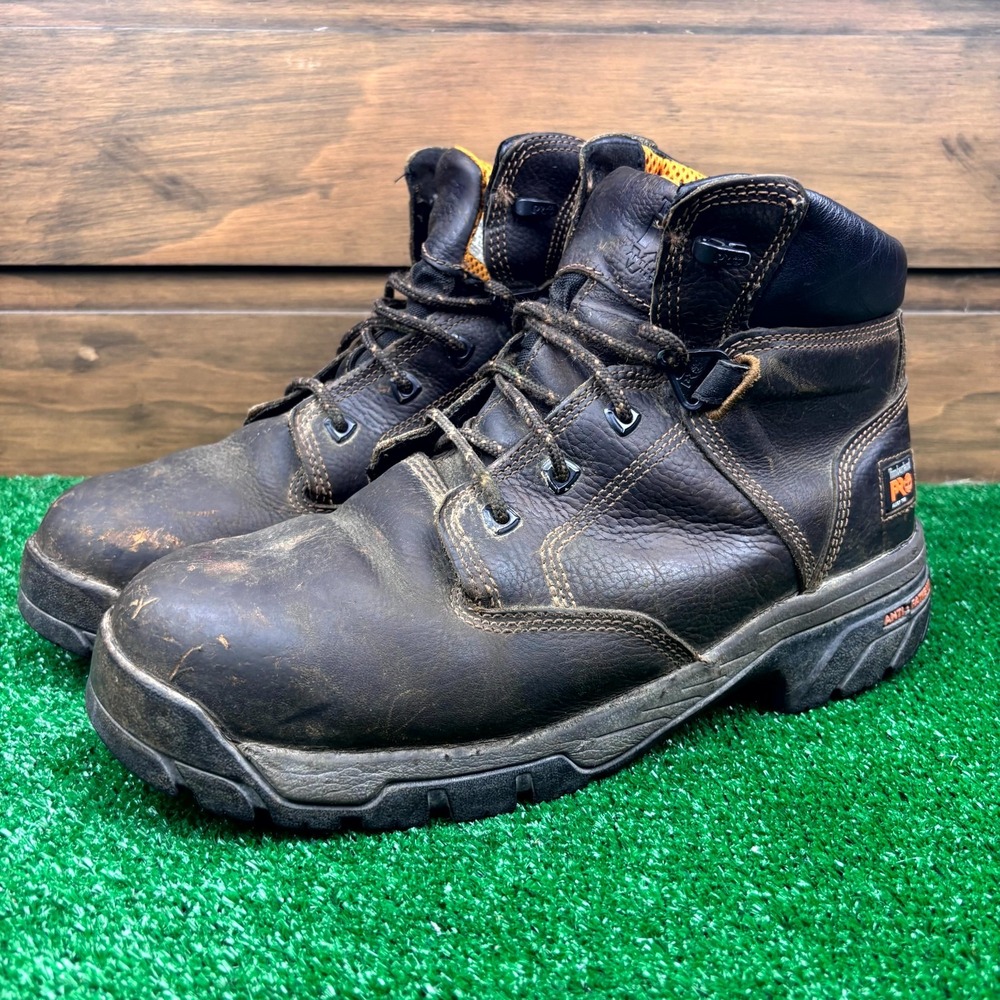 Timberland PRO Work Boot Mens 10.5M Dark Brown Waterproof Oil Resistant F2413-11